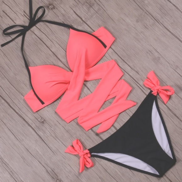NEW! Two Piece Swim Suit Push Up Criss Cross - Picture 5 of 7